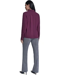 Calvin Klein Women's Ruffle-Front Long-Sleeve Blouse
