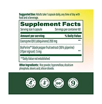 MegaFood High Absorption CoQ10 200mg Per Serving With Black Pepper, 60 Capsules