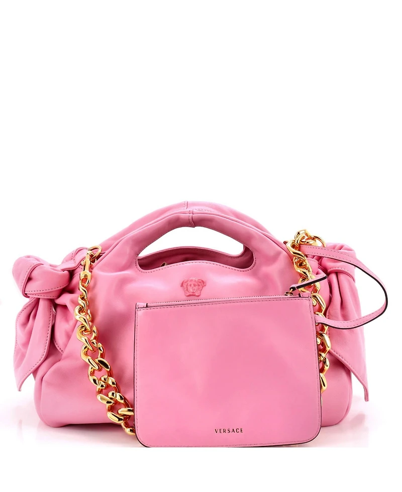 Pre-Owned Versace Medusa Head Chain Tote Leather