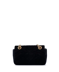 Pre-Owned Gucci Mini Gg Marmont Flap Bag Matelasse Velvet