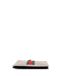 Pre-Owned Gucci Web Wristlet Clutch Gg Coated Canvas