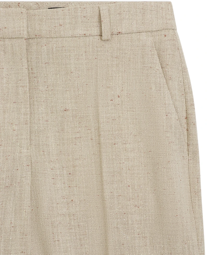 Boss by Hugo Women's Talia-Crop Slub-Weave Cropped Flared-Fit Pants