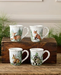 Certified International Winter Cabin Mugs, Set of 4