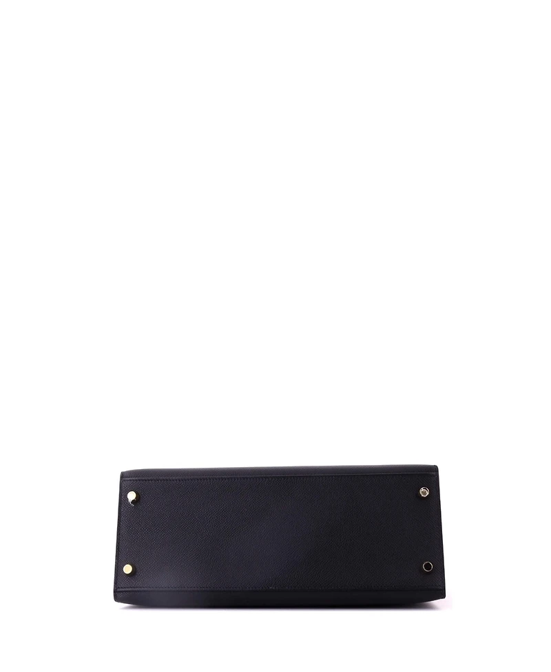 Pre-Owned Hermes Kelly 28 Handbag Black Epsom with Permabrass Hardware