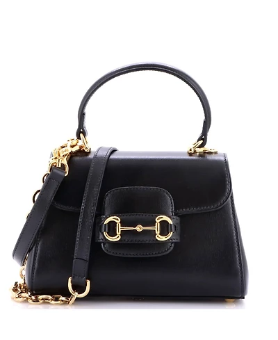 Pre-Owned Gucci Mini Horsebit 1955 Top Handle Flap Bag Leather