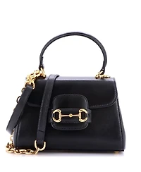 Pre-Owned Gucci Mini Horsebit 1955 Top Handle Flap Bag Leather