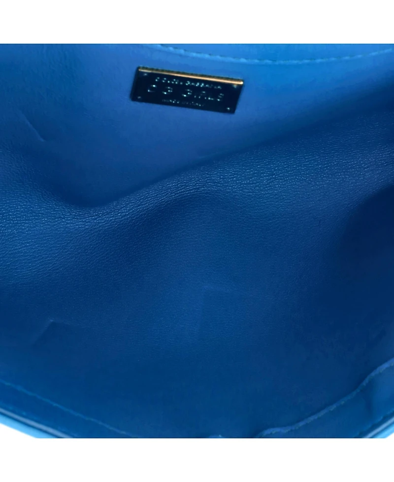 Pre-Owned Dolce and Gabbana Small Dg Girls Flap Bag Metallic Fabric