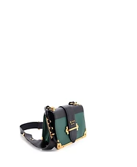 Pre-Owned Prada Small Cahier Crossbody Bag Leather and Saffiano Leather