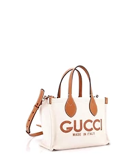 Pre-Owned Gucci Small Logo Shopper Tote Printed Canvas