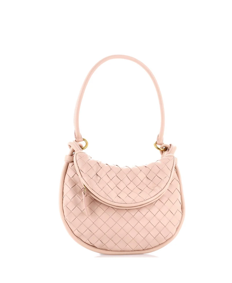 Pre-Owned Bottega Veneta Small Gemelli Shoulder Bag Intrecciato Leather