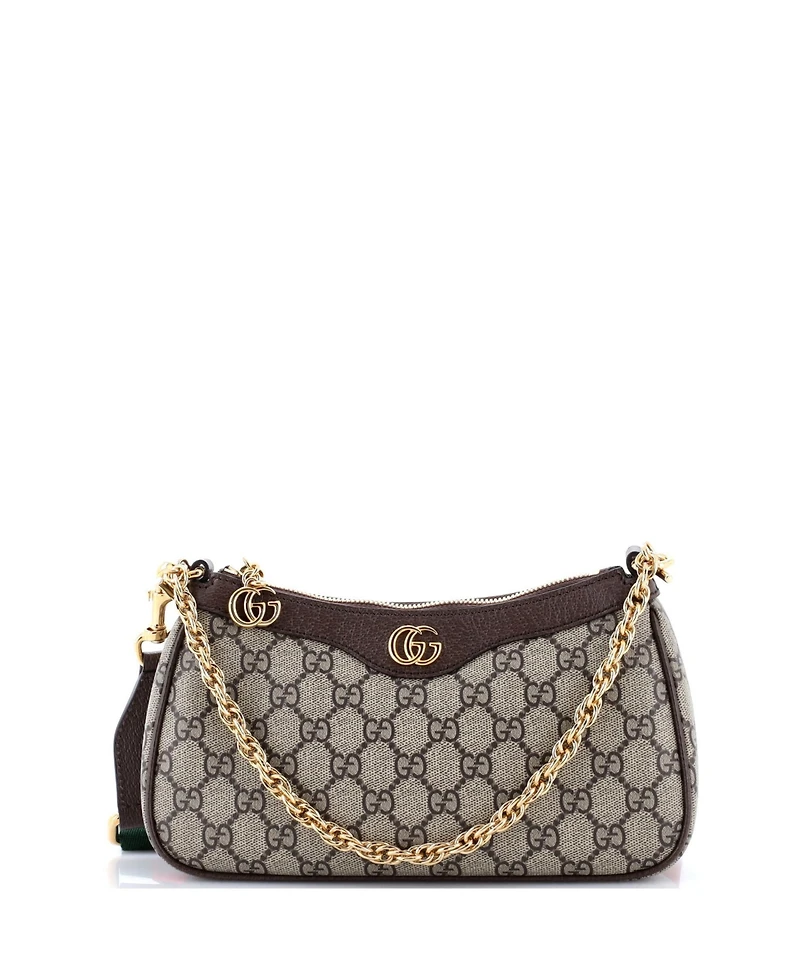 Pre-Owned Gucci Small Ophidia Charm Shoulder Bag Gg Coated Canvas