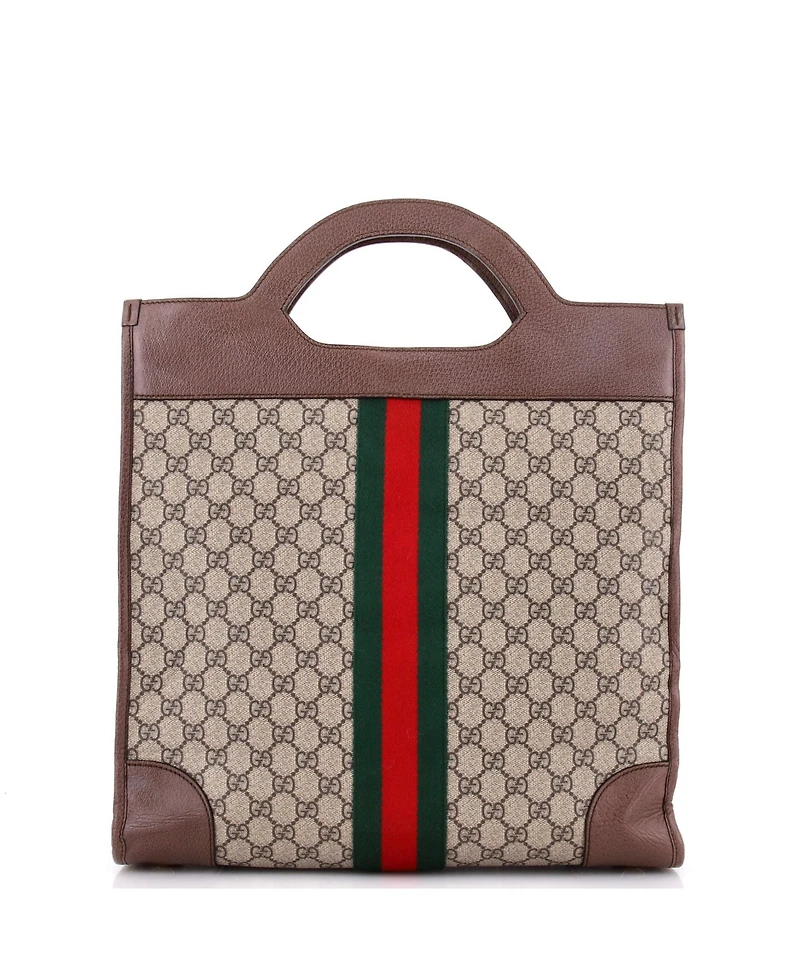 Pre-Owned Gucci Medium Ophidia Cut Out Handle Tote Gg Coated Canvas