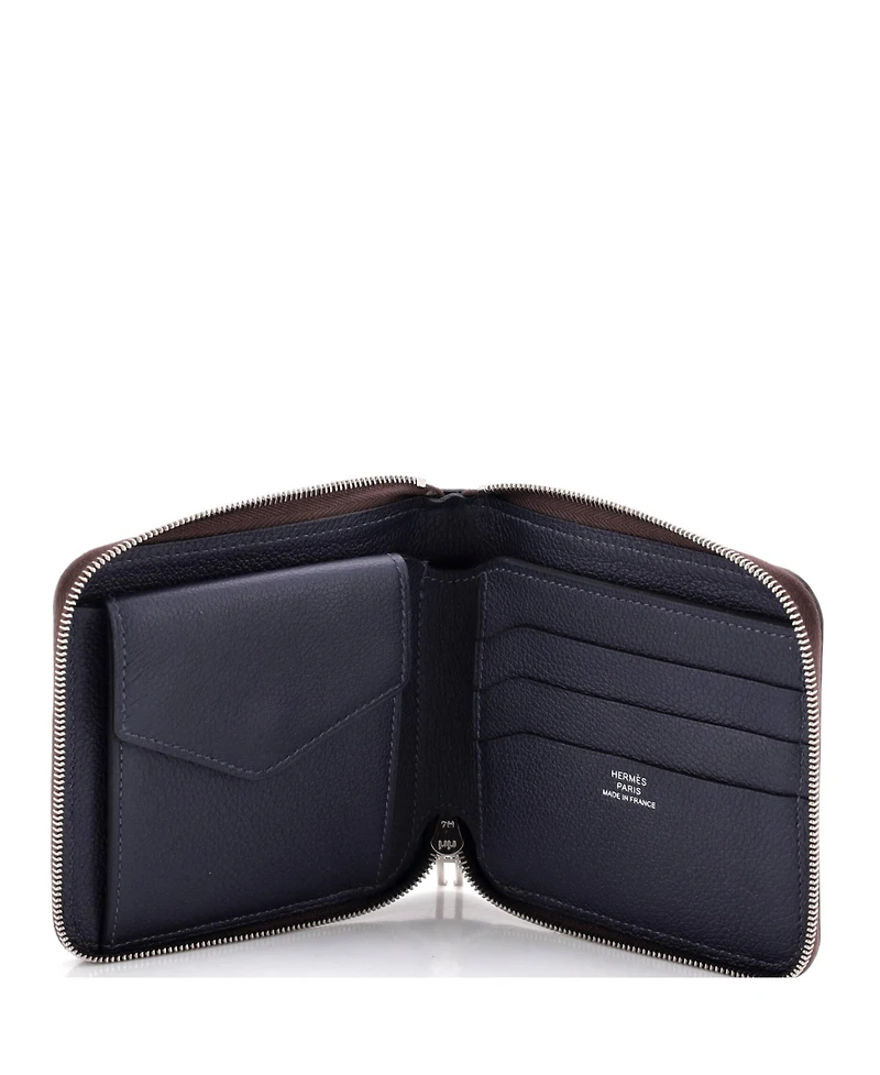 Pre-Owned Hermes Compact Zipengo H Verso Bifold Wallet Leather