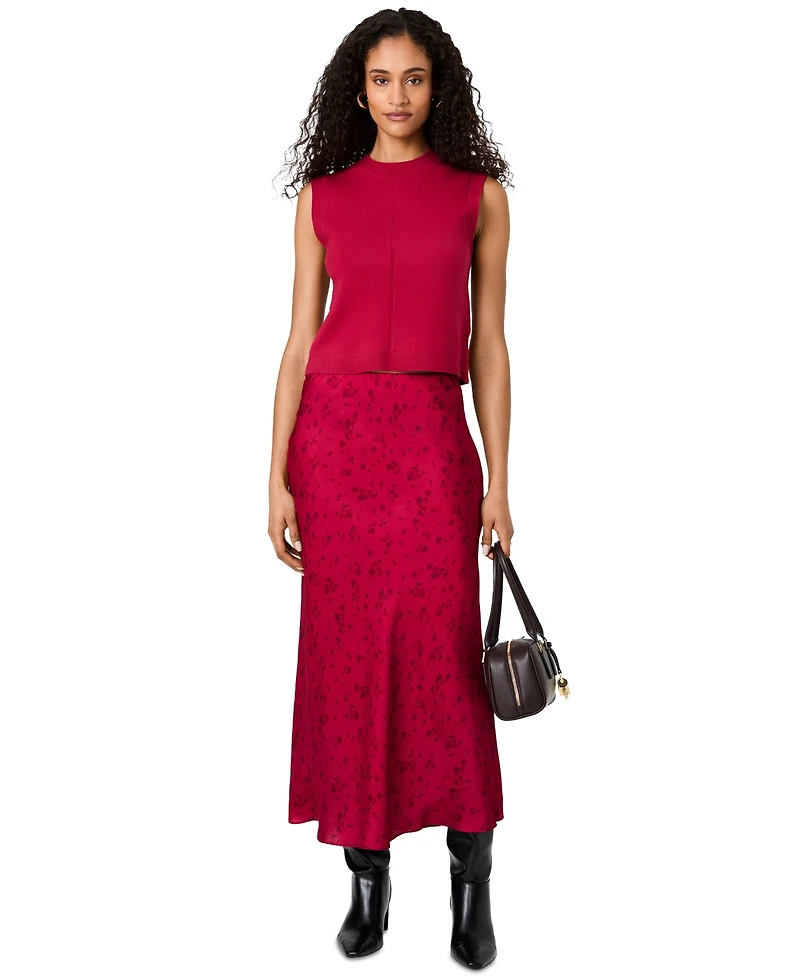 French Connection Women's Oona Floral-Print Satin Maxi Skirt