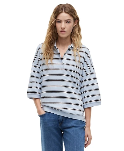 Tommy Hilfiger Women's Multi-Stripe Oversized Polo Shirt