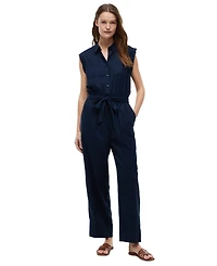 Tommy Hilfiger Women's Belted Collared Jumpsuit