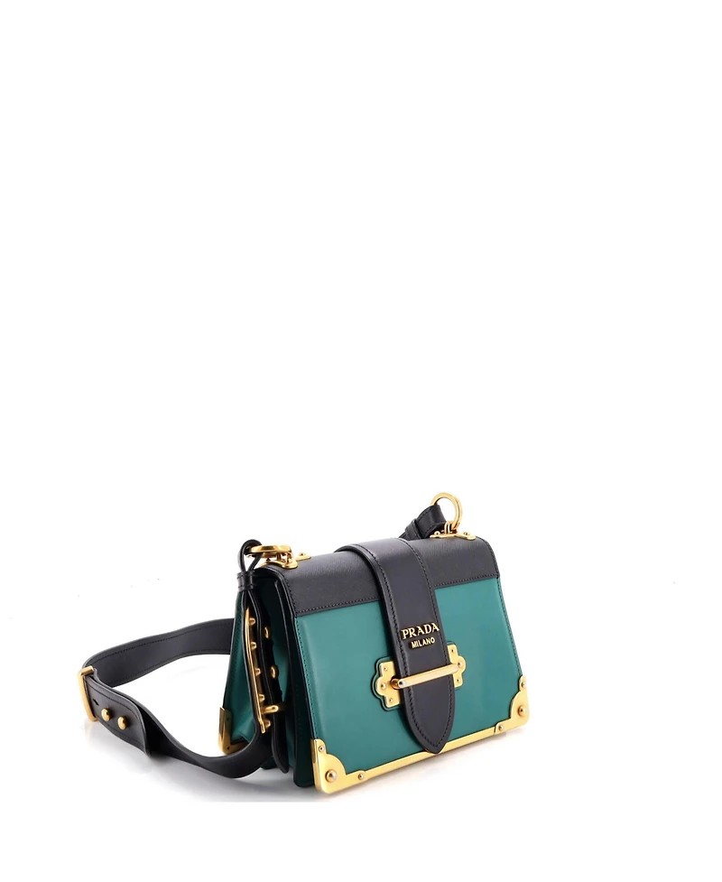 Pre-Owned Prada Small Cahier Crossbody Bag Leather and Saffiano Leather