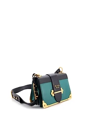 Pre-Owned Prada Small Cahier Crossbody Bag Leather and Saffiano Leather