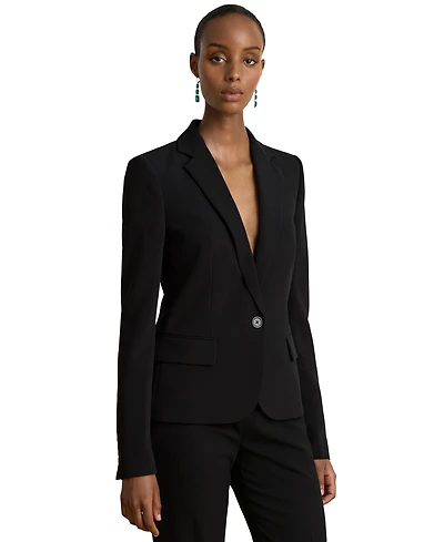 Lauren Ralph Women's City Crepe Slim-Fit Single-Button Stretch Blazer