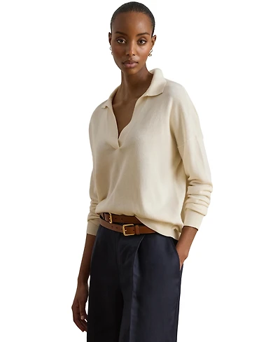 Lauren Ralph Lauren Women's Polo V-Neck Long-Sleeve Sweater