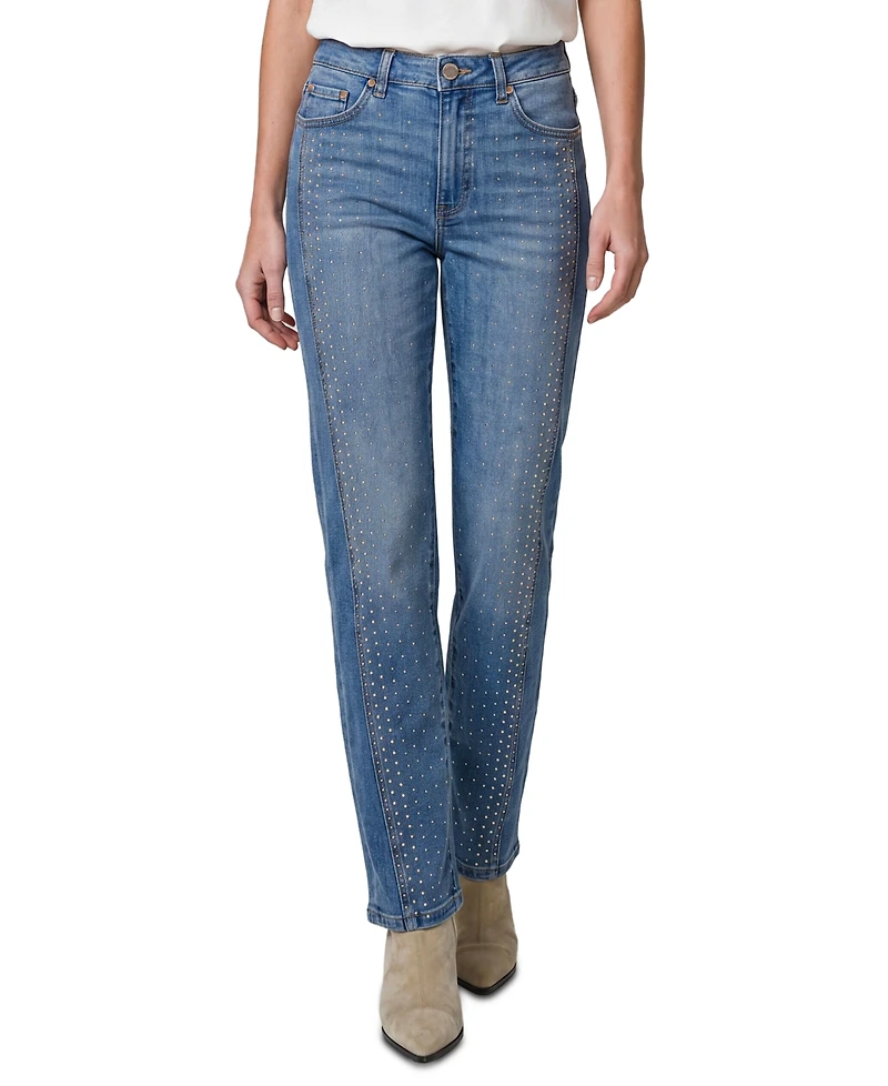 Liverpool Los Angeles Women's Kennedy Embellished Straight-Leg Jeans