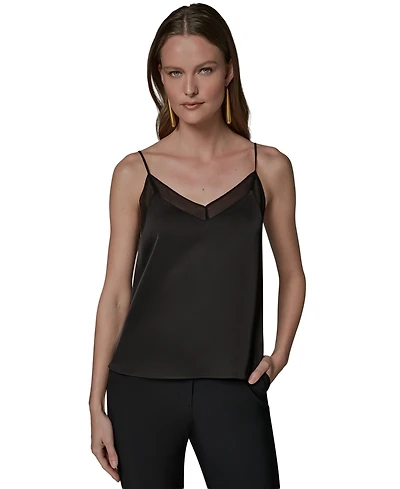Donna Karan New York Women's Sleeveless Lace Trim Shell Top