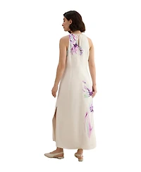Hobbs London Women's Ira Embroidered V-Neck Midi Dress