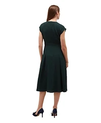 Hobbs London Women's Ira Embroidered V-Neck Midi Dress