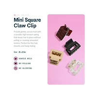 Gimme Beauty Mini Square Claw Clip Set Small Hair Accessories Perfect for Bangs and Fine Hair 12 Pack
