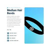 Gimme Beauty Medium Hair Bands Seamless Nylon Low Profile Hair Accessory Snag Free Tie for Firm, Lasting Hold 12 Pack