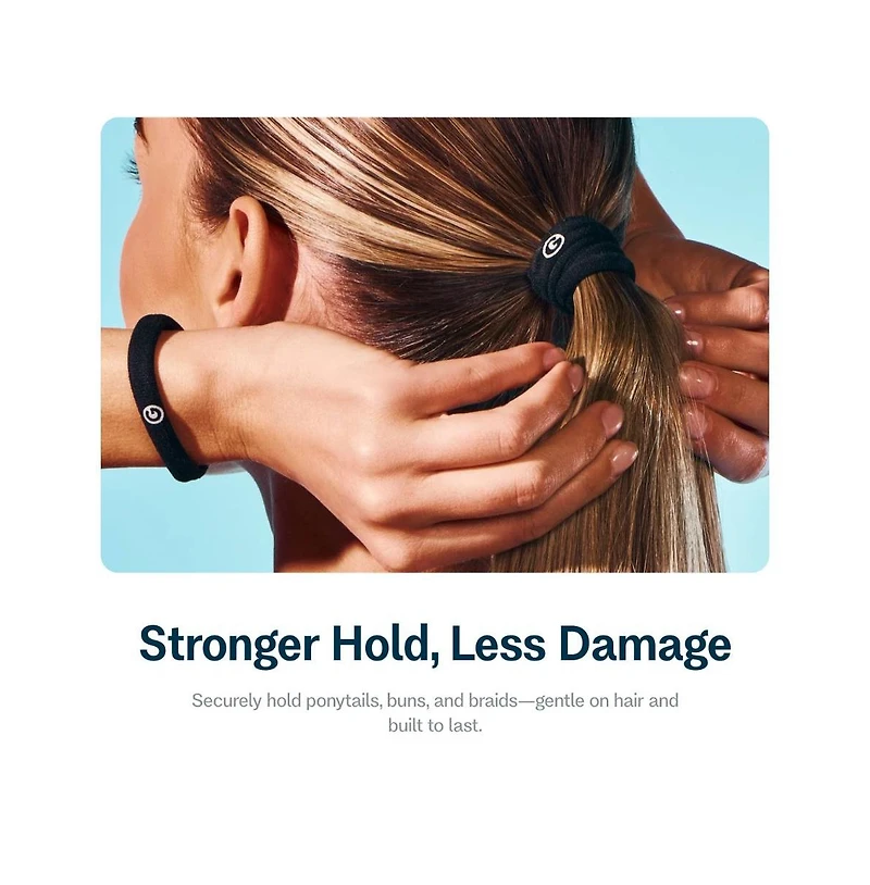 Gimme Beauty Medium Hair Bands Seamless With Band Ring Low Profile Hair Accessory Firm, Lasting Hold with Snag Free Removal 7 Pack