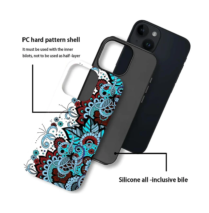 Lisen Dual-Layer Protective Military-Grade Phone Case Compatible with Apple iPhone 15 Pro