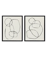 Kate and Laurel Sylvie Going Circles Framed Textured Canvas Set by Teju Reval of SnazzyHues