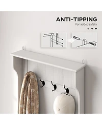 Slickblue Entryway Hall Tree with Shoe Bench, Coat Hooks and Hidden Storage