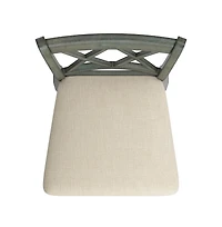 iNSPIRE Q Lea Cross Swivel Bar Stool w/ Beige Linen Seat