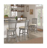 iNSPIRE Q Lea Slat Swivel Counter Stool