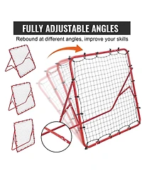 Sugift 39 x 39 Inch Kick-Back Soccer Rebound Net Portable Training Aid for Kids Teens and Adults