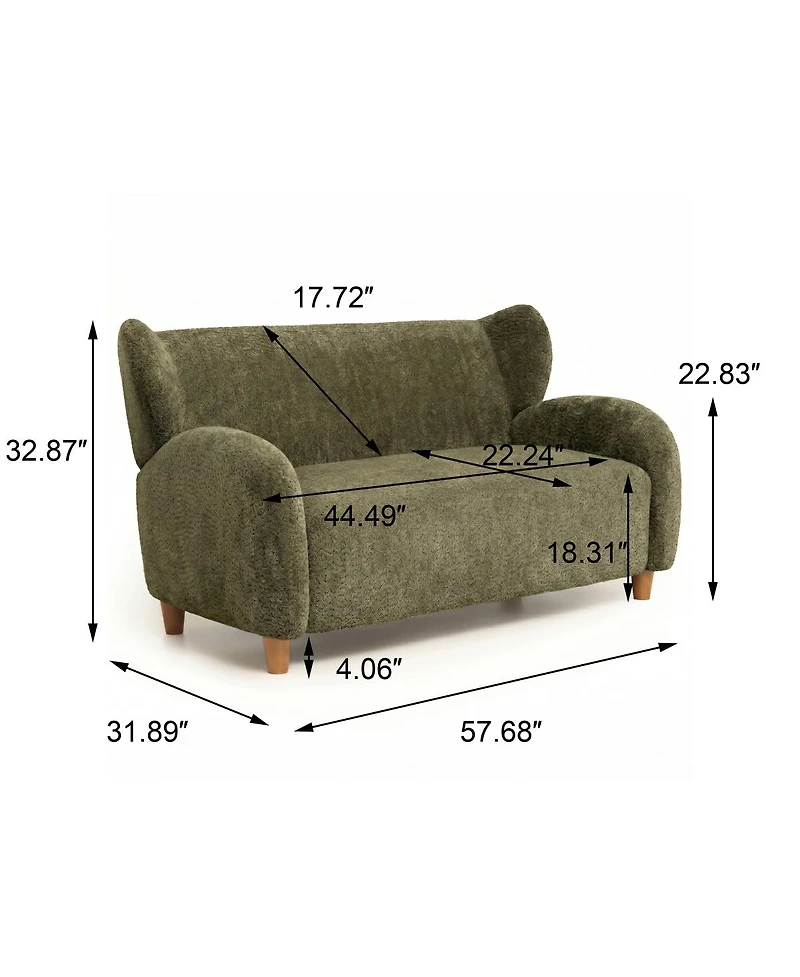 Streamdale Furniture Nordic Chenille 58" Loveseat Sofa
