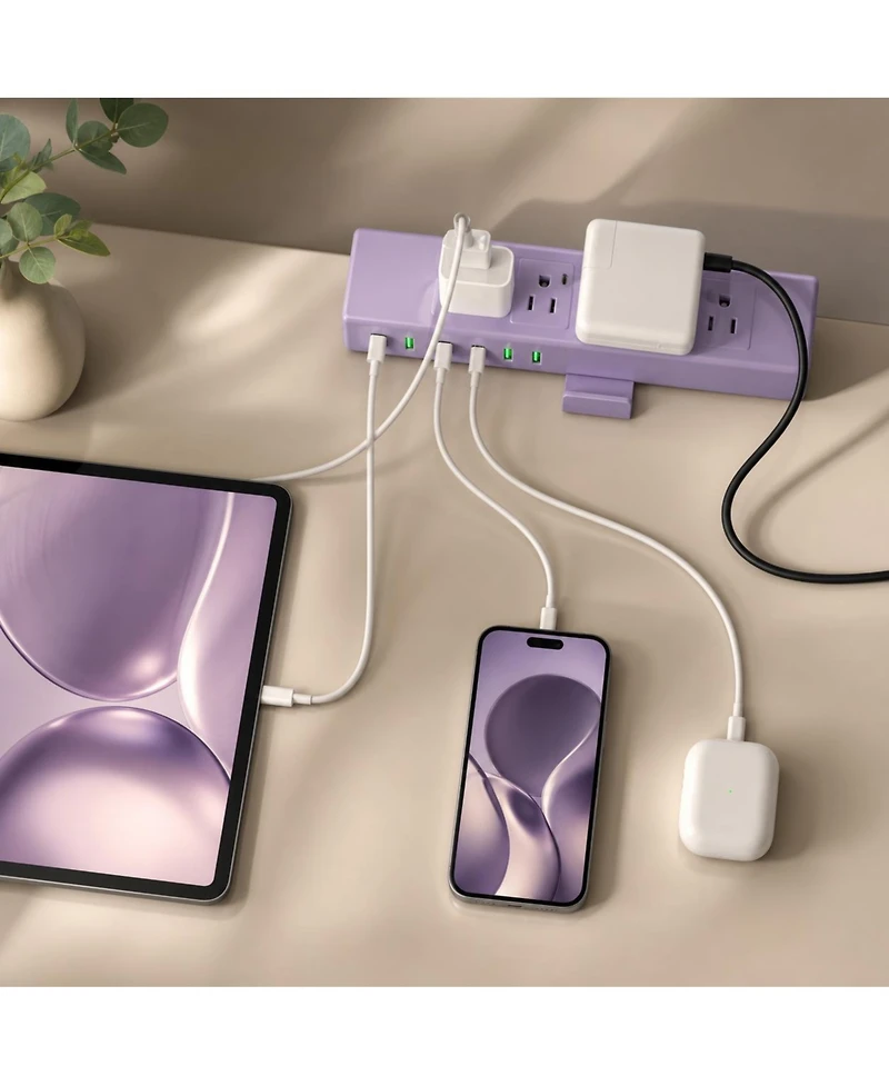 Lofree 45W Fast Charging Desk Clamp Mount Surge Protector for Usb-c and Usb-a Devices