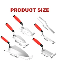 Xdovet Masonry Tool Set Stainless Steel Trowel Jointer 6piece