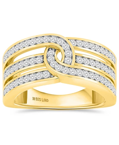 Forever Grown Diamonds Lab-Grown Diamond Interlocking Swirl Band Ring (1 ct. t.w.) Sterling Silver (Also 14k Gold-Plated Silver)