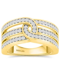 Forever Grown Diamonds Lab-Grown Diamond Interlocking Swirl Band Ring (1 ct. t.w.) Sterling Silver (Also 14k Gold-Plated Silver)