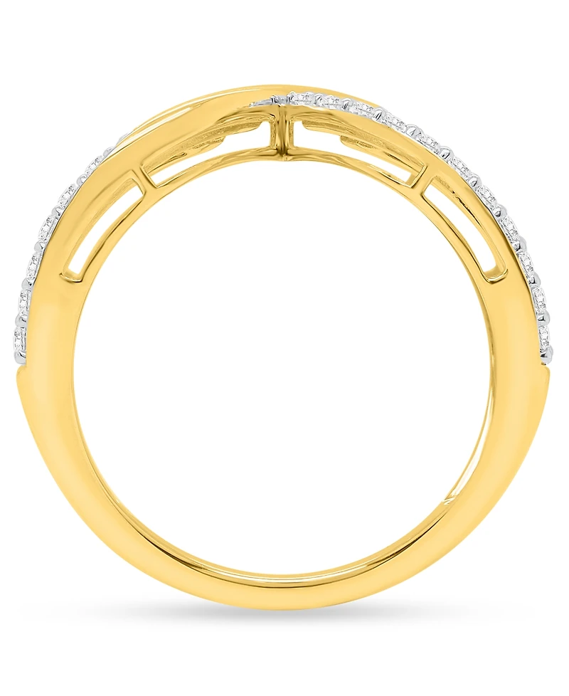 Forever Grown Diamonds Lab-Grown Diamond Crisscross Multi-Row Ring (1 ct. t.w.) Sterling Silver (Also 14k Gold-Plated Silver)