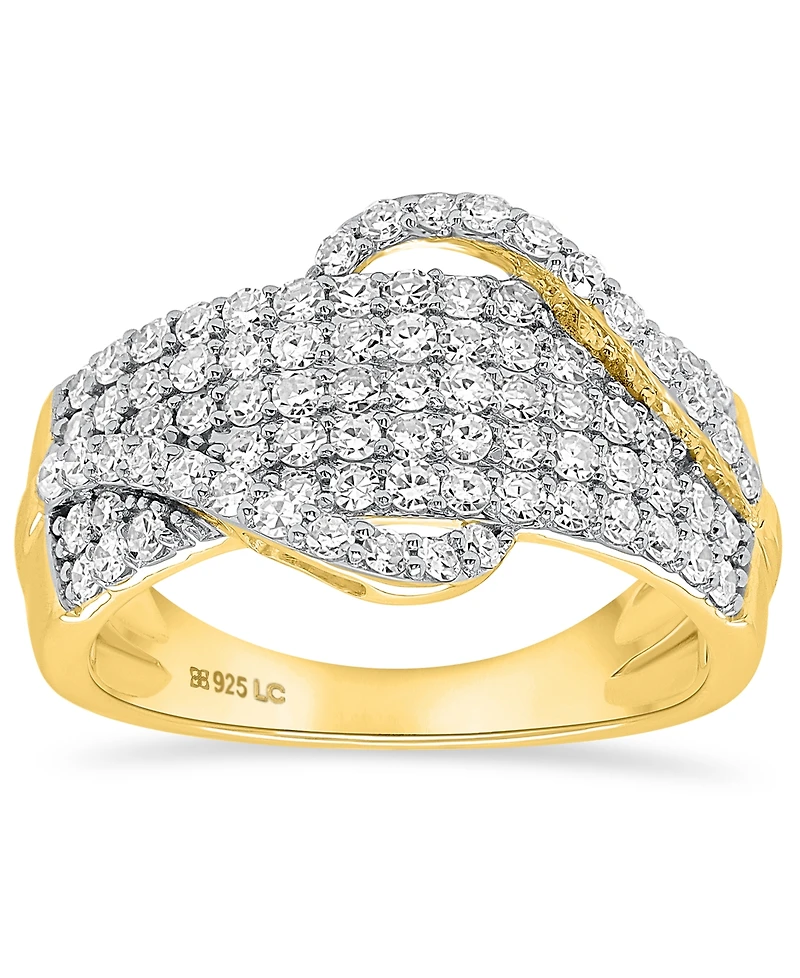 Forever Grown Diamonds Lab-Grown Diamond Crossover Statement Ring (1 ct. t.w.) Sterling Silver (Also 14k Gold-Plated Silver)