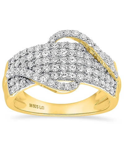 Forever Grown Diamonds Lab-Grown Diamond Crossover Statement Ring (1 ct. t.w.) Sterling Silver (Also 14k Gold-Plated Silver)