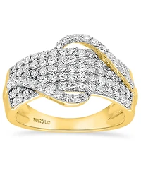 Forever Grown Diamonds Lab-Grown Diamond Crossover Statement Ring (1 ct. t.w.) Sterling Silver (Also 14k Gold-Plated Silver)