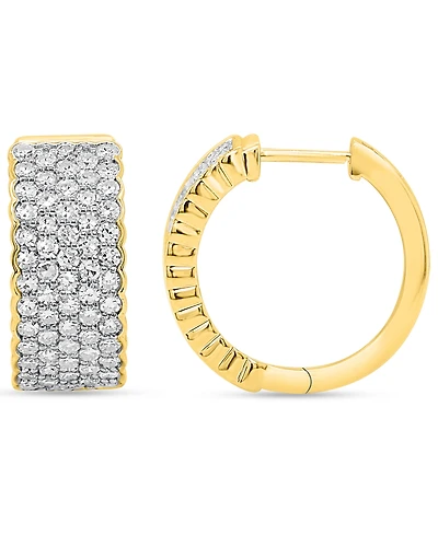 Forever Grown Diamonds Lab-Grown Diamond Multi-Row Hoop Earrings (2 ct. t.w.) in Sterling Silver (Also in 14k Gold-Plated Sterling Silver)