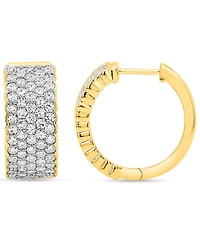 Forever Grown Diamonds Lab-Grown Diamond Multi-Row Hoop Earrings (2 ct. t.w.) in Sterling Silver (Also in 14k Gold-Plated Sterling Silver)