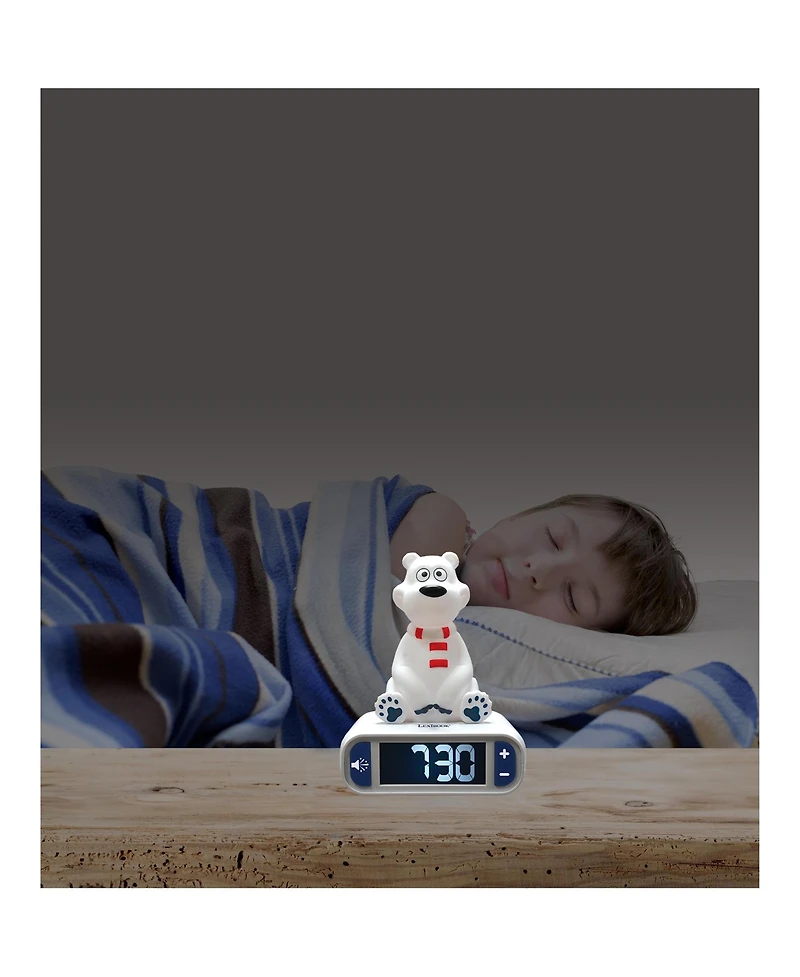 Lexibook Polar Bear Digital Alarm Clock with Night Light Snooze, Clock, Luminous, RL800PB