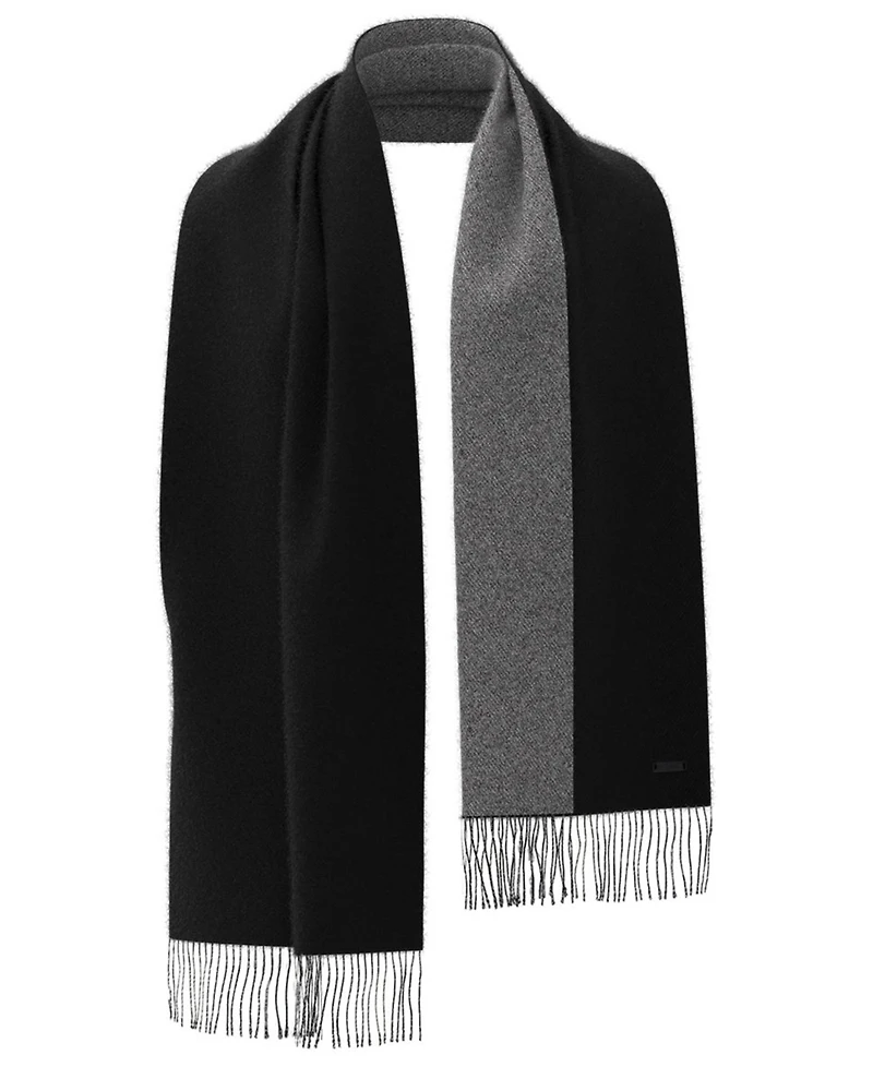 Hugo Boss Wool Double-Faced Two-Tone Naster_Re Wrap Scarf